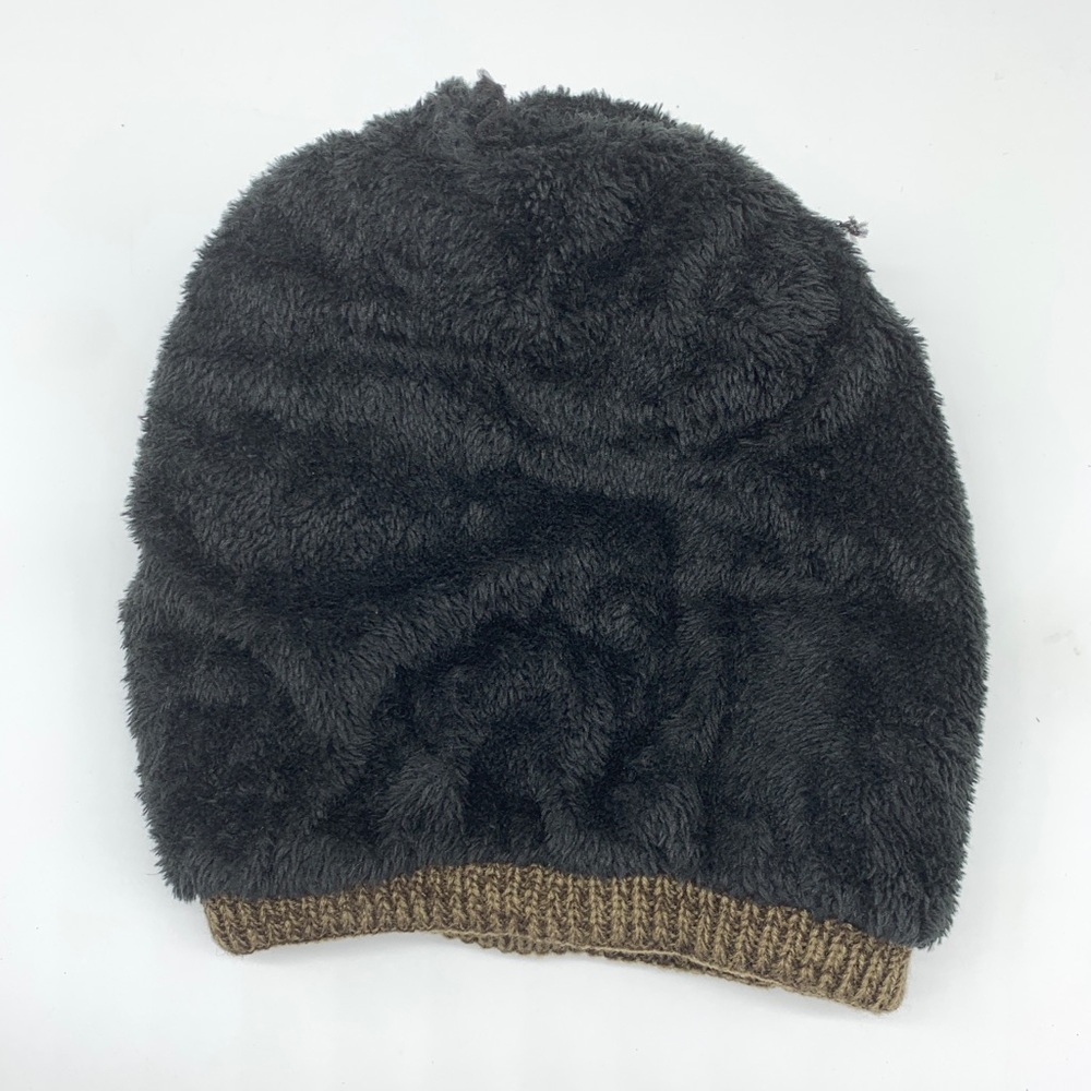 Lined Knit Beanie Brown - Picture 2 of 5